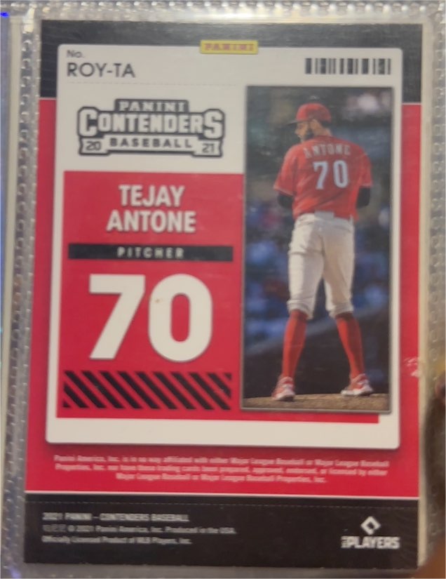 2021 Panini Contenders #ROY-TA Tejay Antone — front