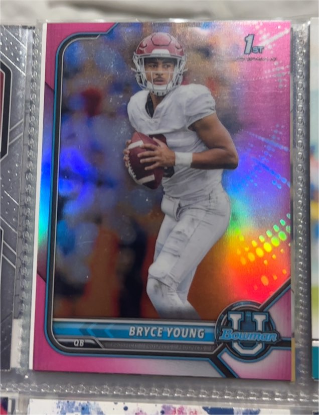 2022 Bowman University Chrome Pink Refractors #4 Bryce Young — front