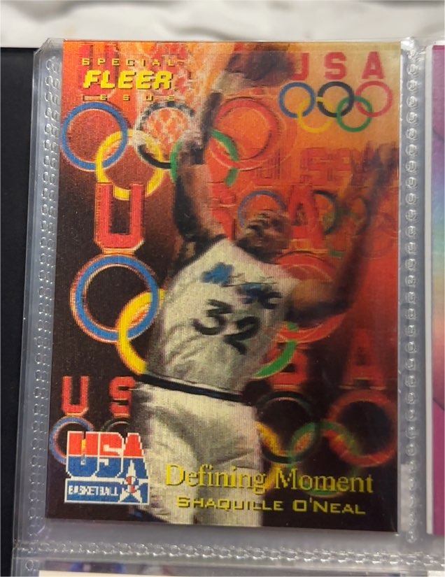 1996 Fleer USA Basketball #26 Shaquille O'Neal Defining Moment — front