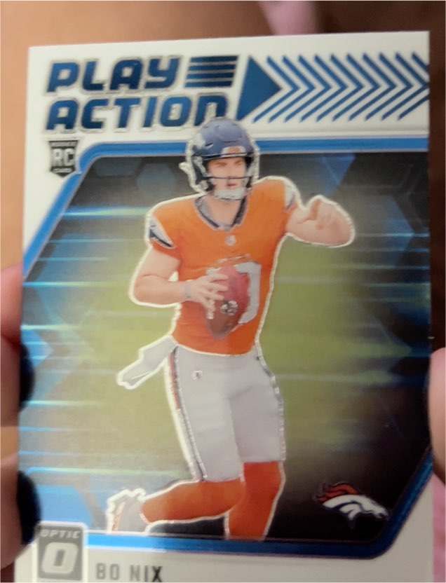 2024 Panini Donruss Optic #6 Bo Nix Play Action Rookie Card — front