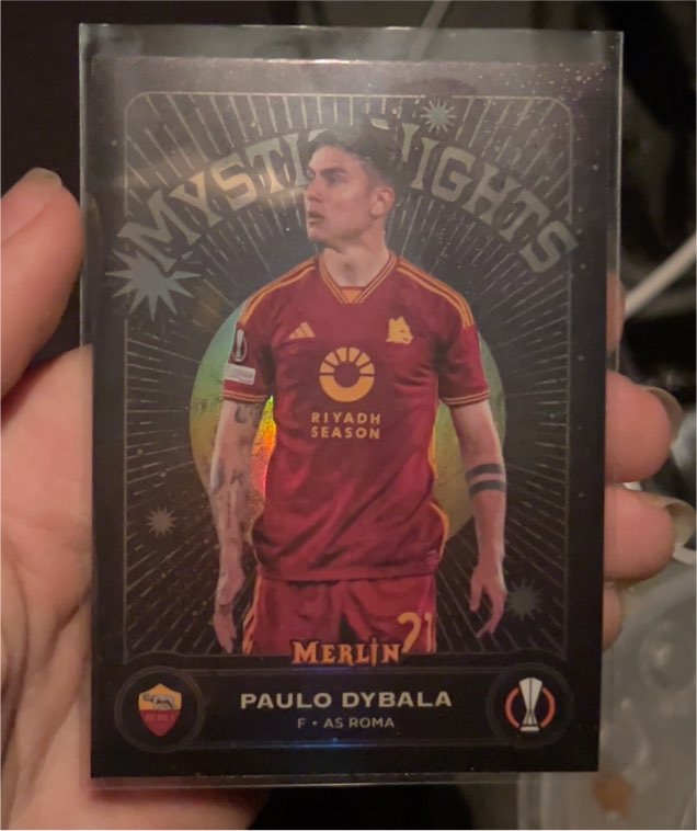 2023-24 Topps Merlin UEFA Club Competitions Mystic Nights #MN-19 Paulo Dybala — front