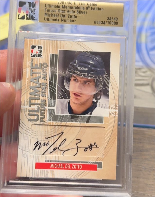 2007/08 In The Game Ultimate Memorabilia 8th Edition #34/40 Michael Del Zotto Future Star Auto Silver — front