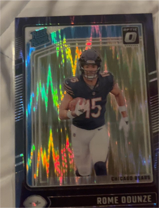 2024 Panini Donruss Optic Rated Rookie Rome Odunze Purple Shock — front
