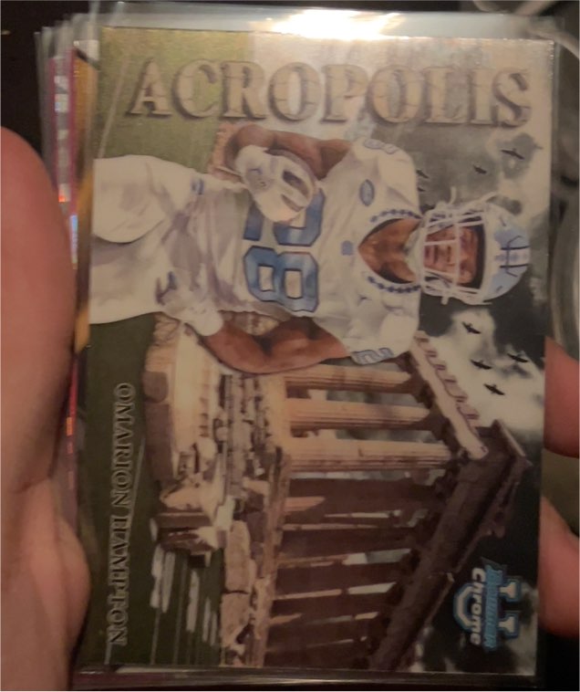 2024 Bowman University Chrome #A-7 Omarion Hampton Acropolis — front