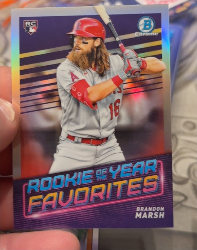 2022 Bowman Chrome #ROYF-3 Brandon Marsh Rookie of the Year Favorites — front