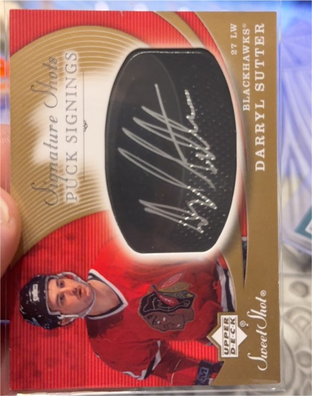 2007-08 Upper Deck Sweet Shot Signature Shots Puck Signings #SSP-DS Darryl Sutter — front