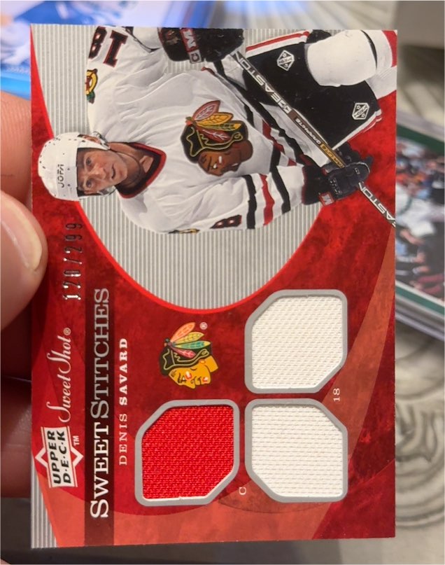 2007-08 Upper Deck Sweet Shot Sweet Stitches #SSTDE Denis Savard — front