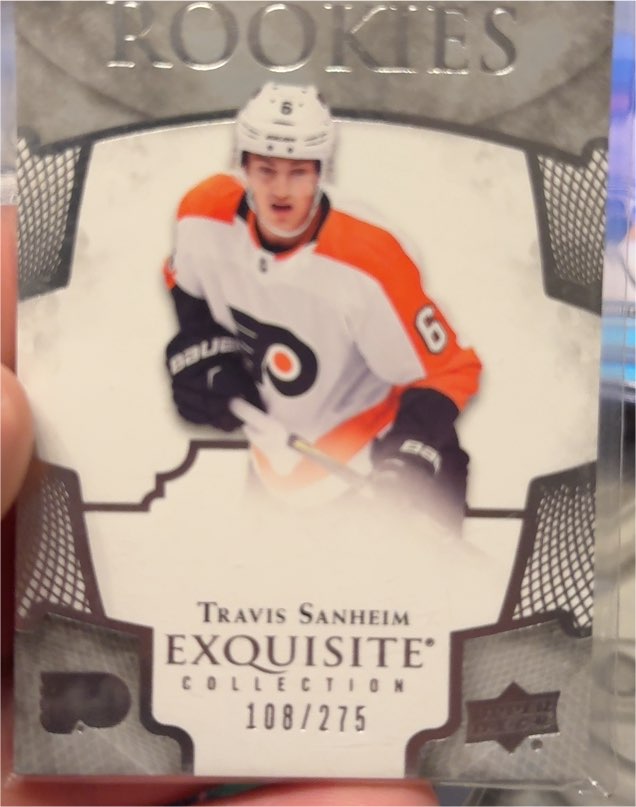 2017-18 Upper Deck Ice Exquisite Collection Rookies Travis Sanheim — front