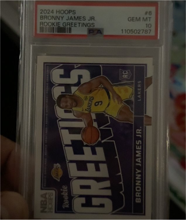 2024-25 Panini NBA Hoops #6 Bronny James Jr. Rookie Greetings — front