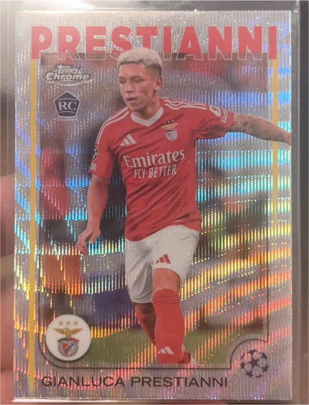 2024-25 Topps Chrome UEFA Club Competitions #36 Gianluca Prestianni — front