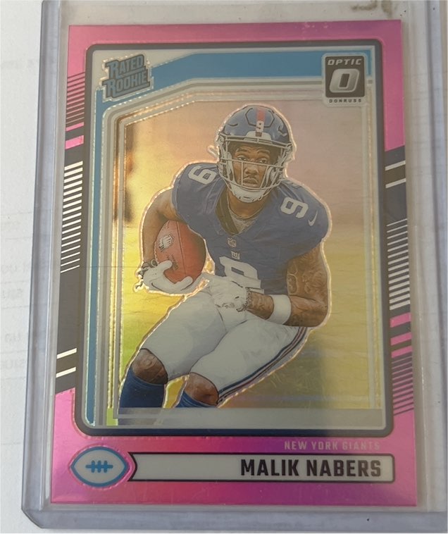2024 Panini Donruss Rated Rookie Optic Preview Pink Prizm #383 Malik Nabers — front