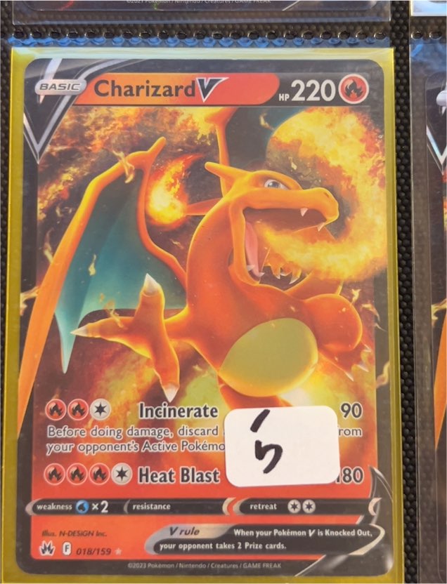 2023 Pokémon TCG Crown Zenith #018 Charizard V — front