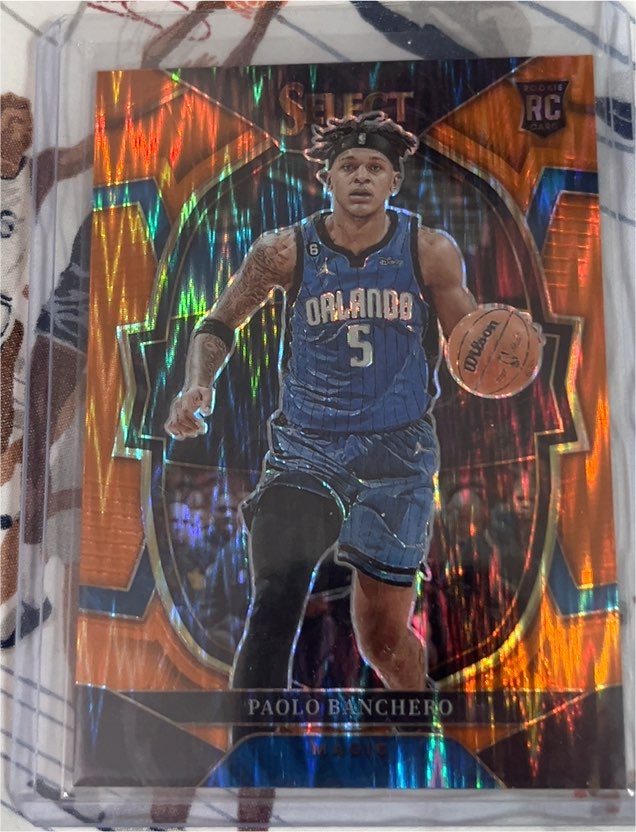 2022-23 Panini Select #72 Paolo Banchero Orange Flash Prizm Rookie — front