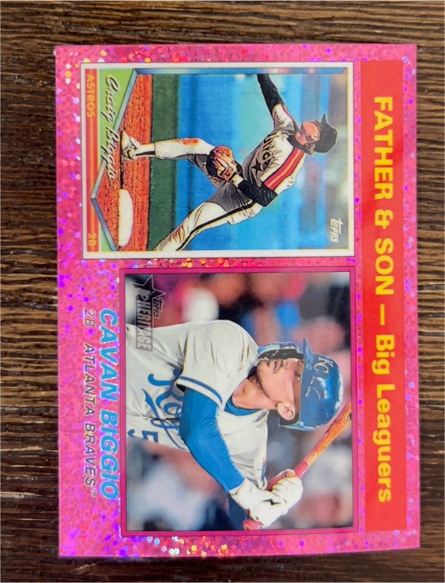 2025 Topps Heritage #68 Father & Son Craig Biggio, Cavan Biggio — front