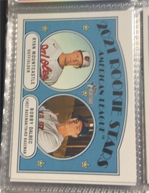 2021 Topps Heritage #185 Rookie Stars Ryan Mountcastle / Bobby Dalbec — front