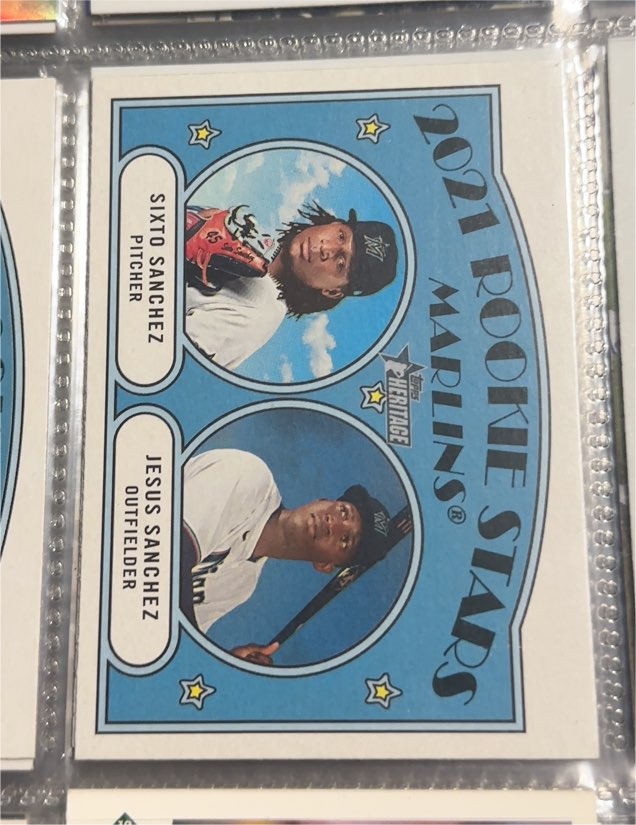 2021 Topps Heritage #15 Sixto Sanchez / Jesus Sanchez — front