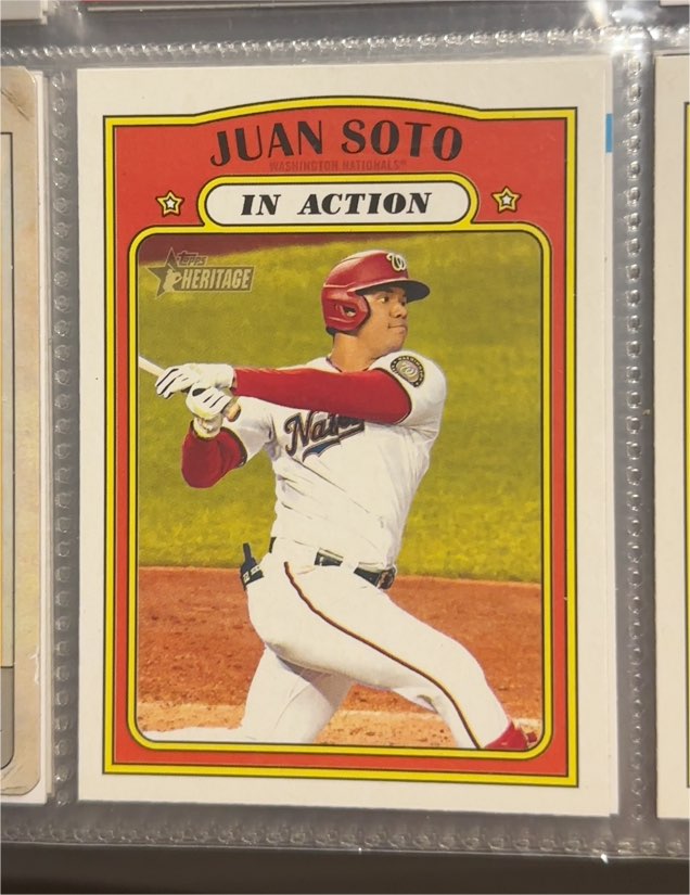 2021 Topps Heritage #36 Juan Soto In Action — front