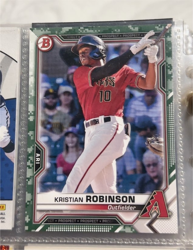 2021 Bowman Prospects Camo #BP-136 Kristian Robinson — front