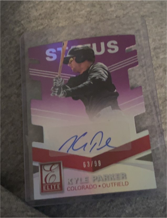 2015 Panini Elite Signature Status Purple Die-Cut #63 Kyle Parker — front
