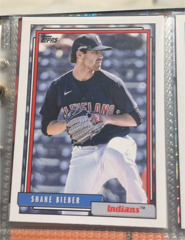 2021 Topps Update 1992 Redux #T92-18 Shane Bieber — front