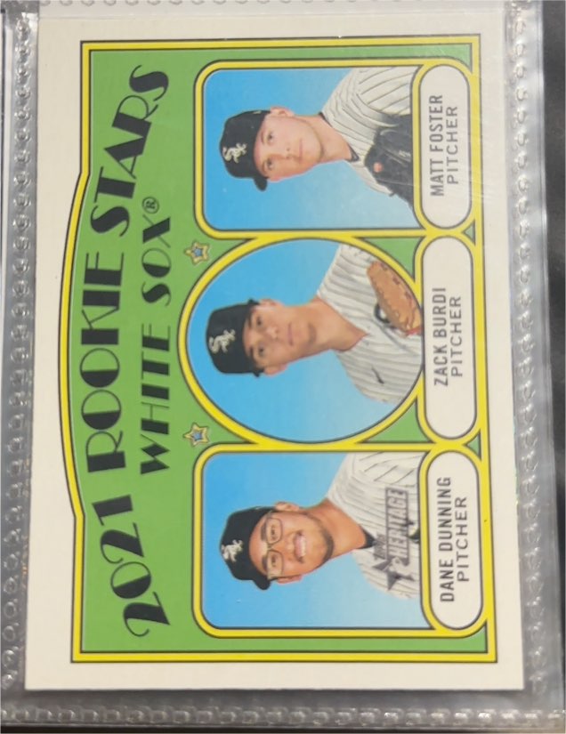 2021 Topps Heritage #208 Matt Foster/Dane Dunning/Zack Burdi Rookie Stars — front