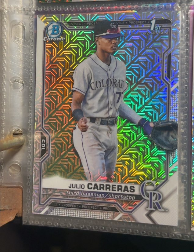 2021 Bowman Chrome #BCP-161 Julio Carreras — front