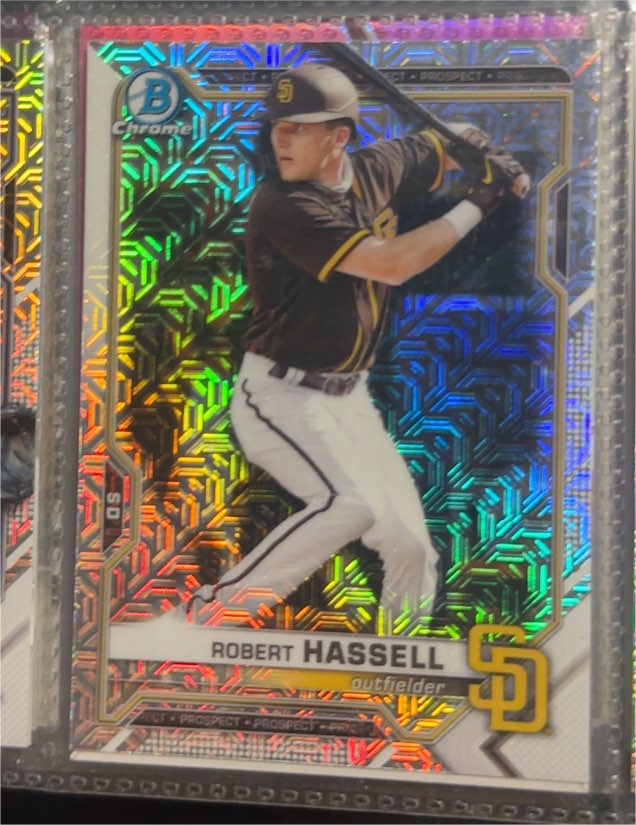 2021 Bowman Chrome #BCP-225 Robert Hassell — front