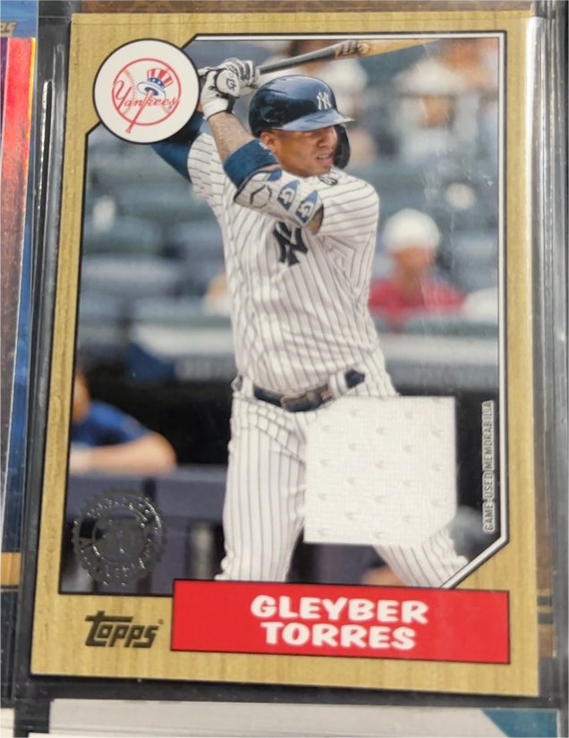 2022 Topps 1987 Topps Baseball Relics #87R-GT Gleyber Torres — front