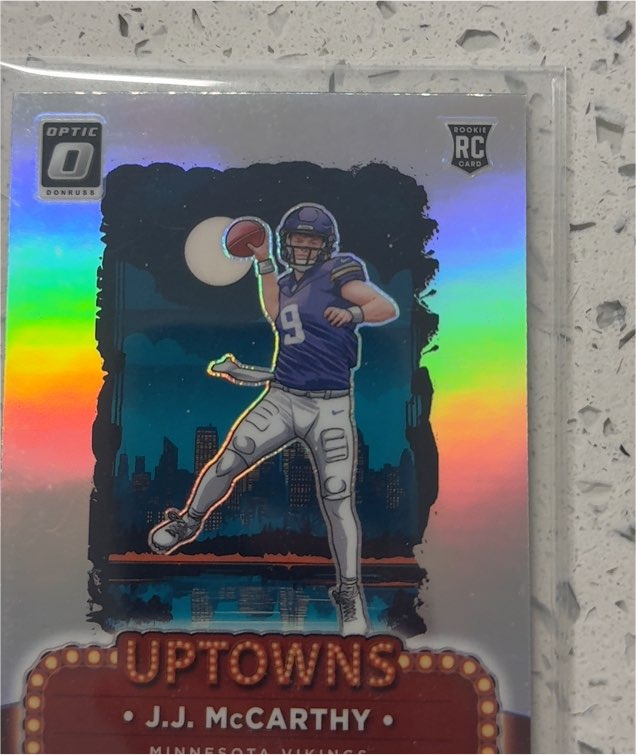 2024 Donruss Optic #10 J.J. McCarthy Uptowns Rookie Card — front