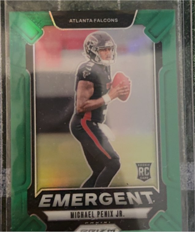 2024 Panini Prizm #20 Michael Penix Jr. Emergent Green Prizm Rookie — front