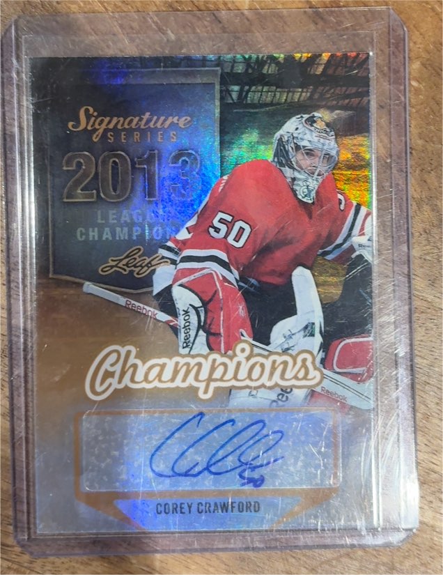 2013 Leaf Signature Series Champions #SCHC50 Corey Crawford — front