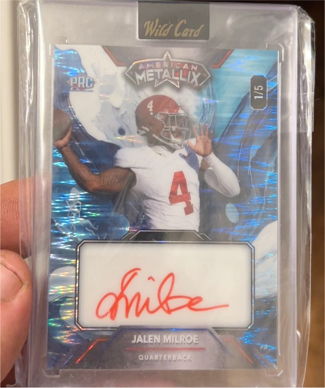 2023 Wild Card American Metallix #1/5 Jalen Milroe — front