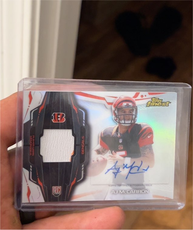 2014 Topps Finest Rookie Patch Autograph #RPA AJ McCarron — front
