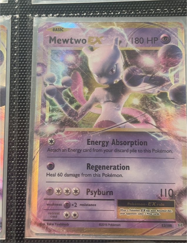 2016 Pokémon XY Evolutions #52 Mewtwo EX — front