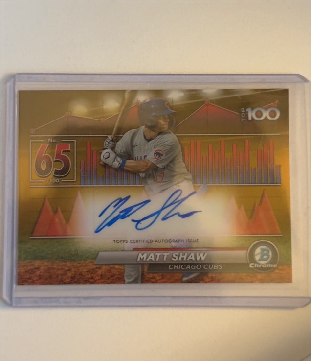2024 Bowman Chrome Top 100 #65 Matt Shaw — front