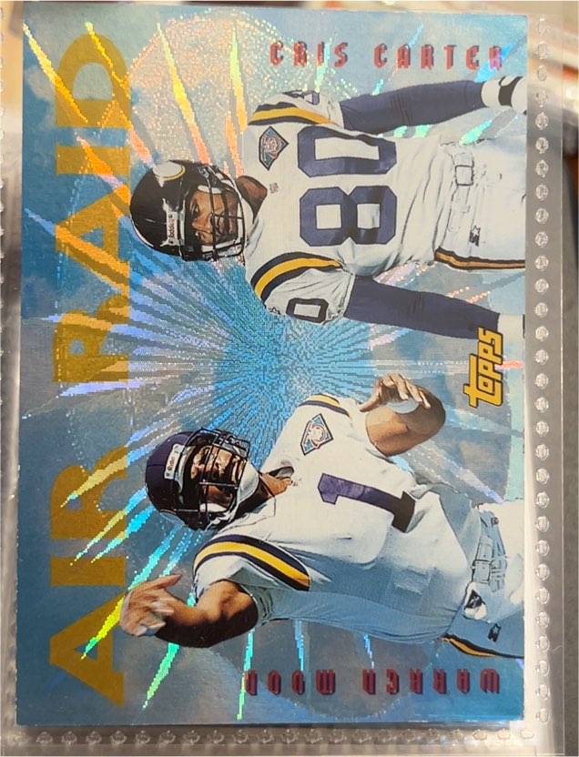 1995 Topps Air Raid #AR2 Warren Moon & Cris Carter — front