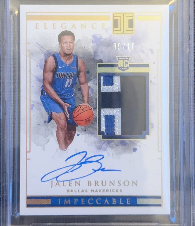 2018 Panini Impeccable Elegance #09/10 Jalen Brunson Rookie Patch Auto — front