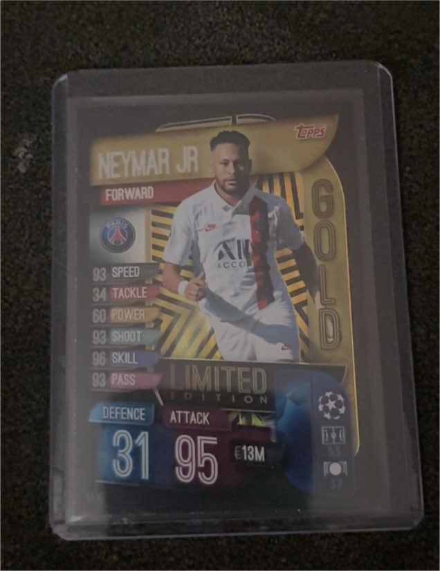 2019-20 Topps Match Attax Extra Champions League Limited Edition Gold Neymar Jr. — front