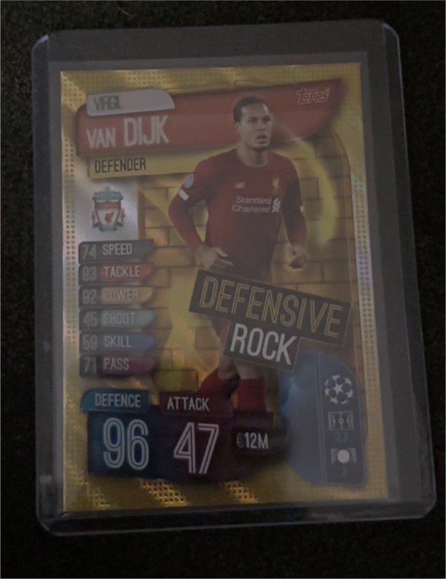 2019-20 Topps Match Attax Extra Defensive Rock #DR2 Virgil Van Dijk — front