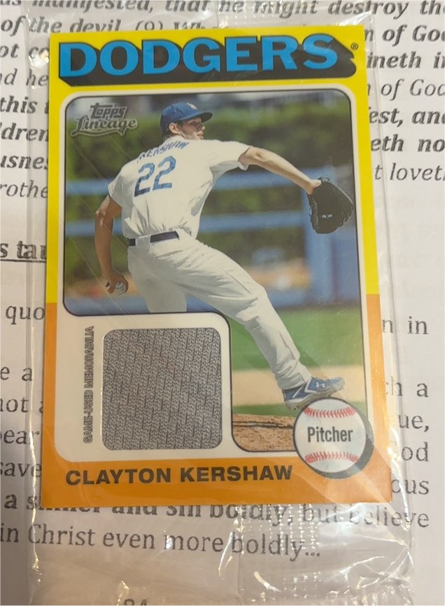 2011 Topps Lineage 1975 Mini Relics #75R-CK Clayton Kershaw — front