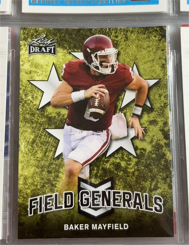 2018 Leaf Draft #FG-01 Baker Mayfield Field Generals — front