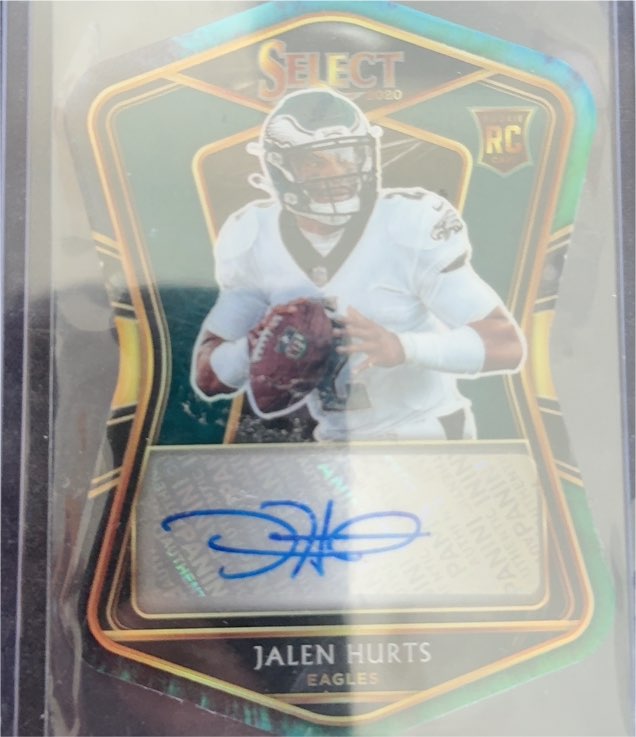 2020 Panini Select Rookie Signatures Die-Cut Auto Jalen Hurts — front