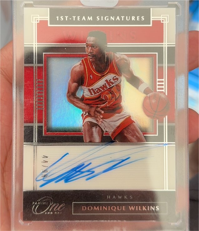 2019 Panini One and One 1st Team Signatures #FT-DWl Dominique Wilkins — front