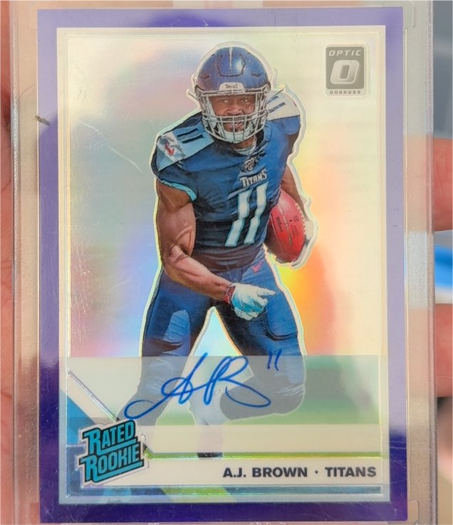 2019 Donruss Optic #RR-AJB A.J. Brown Rated Rookie Blue Prizm Autograph — front