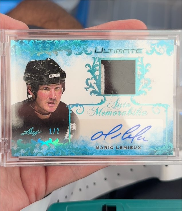 2000 Leaf Ultimate Auto Memorabilia #1/2 Mario Lemieux — front