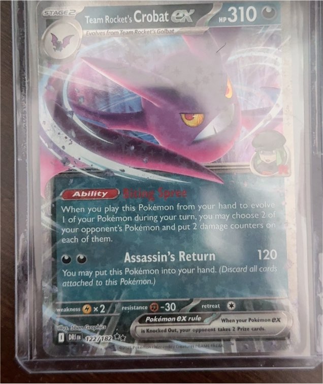 2025 Pokémon Destined Rivals #122 Team Rocket's Crobat ex — front