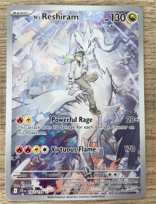 2025 Pokémon Journey Together #167 N's Reshiram Illustration Rare — front