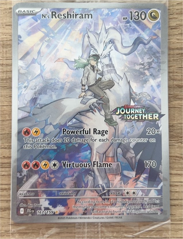 2025 Pokémon Journey Together #167/159 N's Reshiram — front