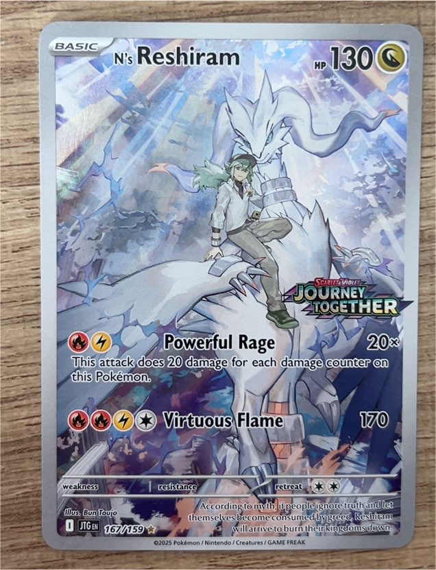 2025 Pokemon Journey Together #167 N's Reshiram — front