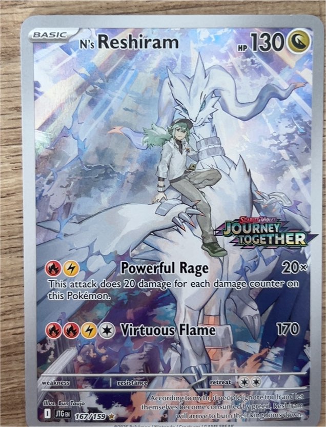 2025 Pokémon Journey Together #167 N's Reshiram — front